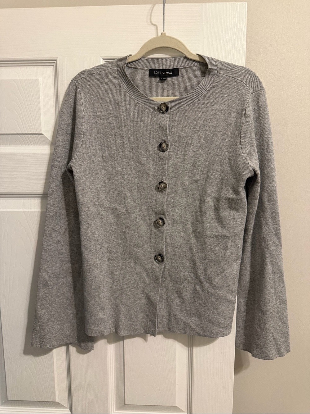 Loft Versa Gray Button-Front Women's Sweater